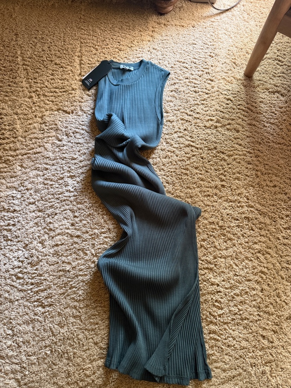 LAmade Ribbed Maxi Dress in Slate Blue